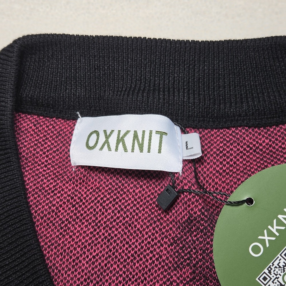 OXKNIT Short Sleeve Sweater Womens Large Pink Cotton Animal Cheetah Zebra NEW - Picture 3 of 6